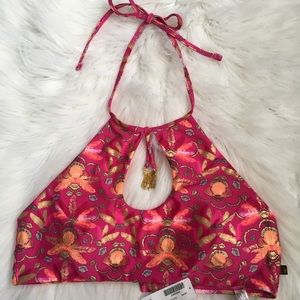 la Vie en Rose Halter Bikini Top Sz M